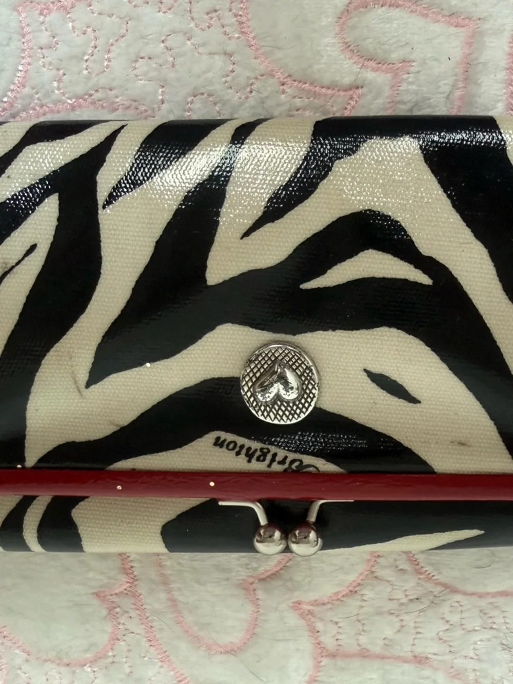 Brighton wallet  Black and Cream Zebra Print Card Holder XL NEW NEVER USED